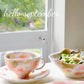 Yuzuriha  Flower Scenery Noodle Bowl with Pink Roses