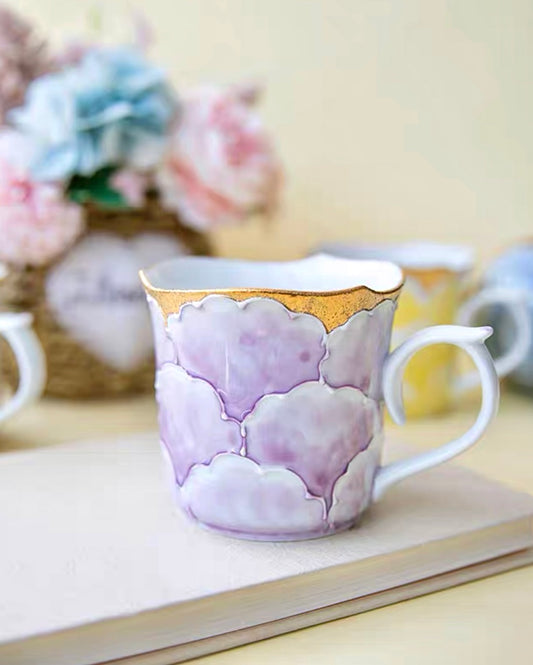 Arita Bunzan Kiln Peony Mug- Purple