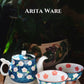 Arita Ware Hand Made Blue Bunny Tea Pot Set