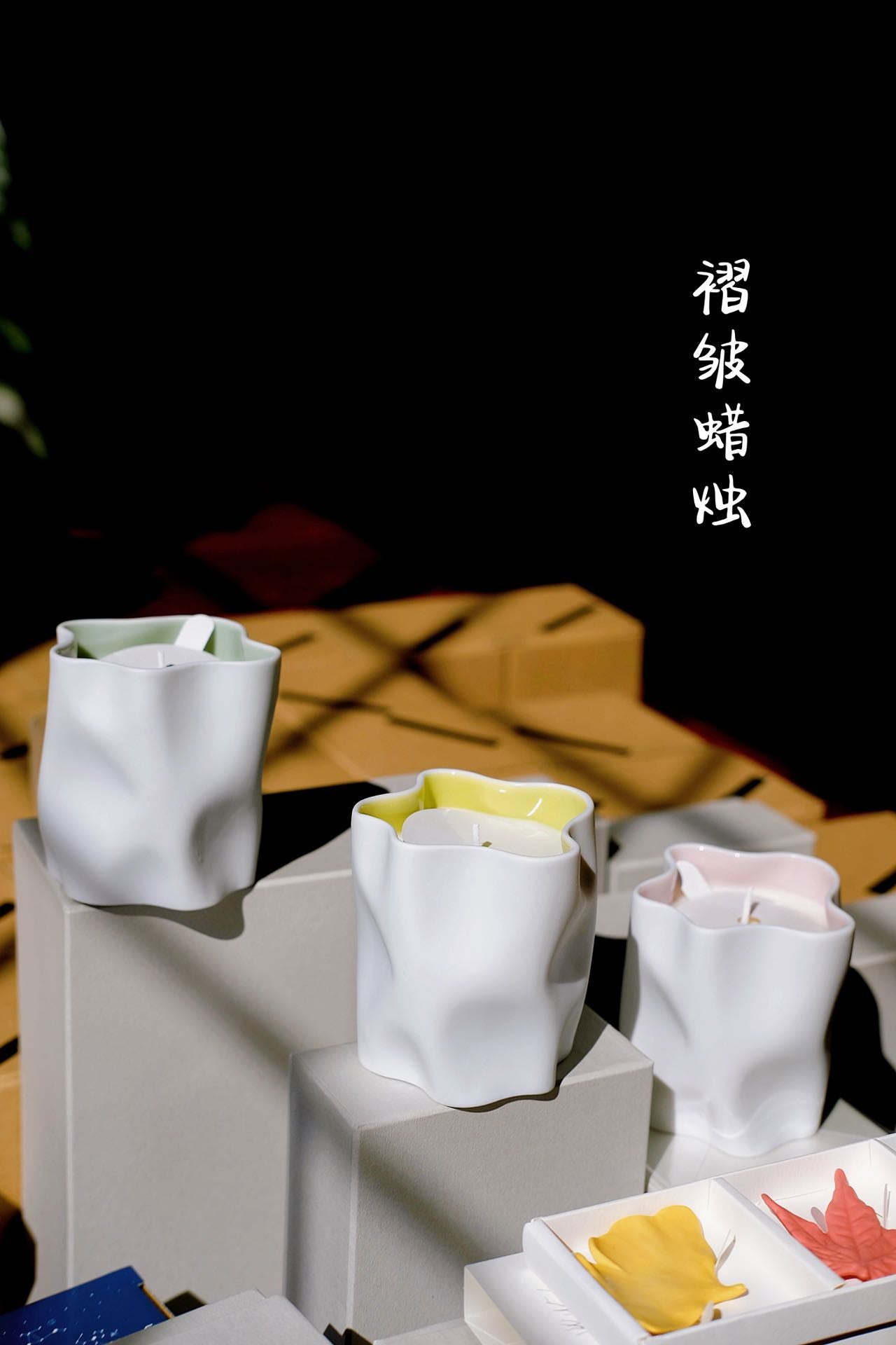 Ceramic Japan Crinkle Candle (Gift Box)