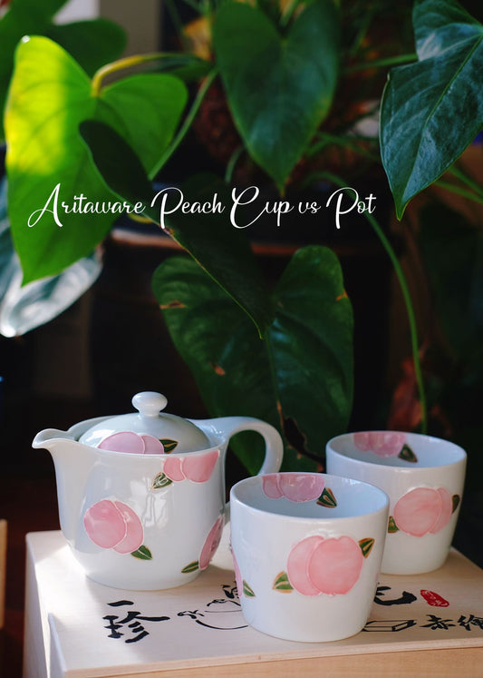 Arita Ware Hand Painted Peach Tea Set