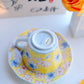 Arita Ware Artist Yellow Coffee Cup with Yellow Flower