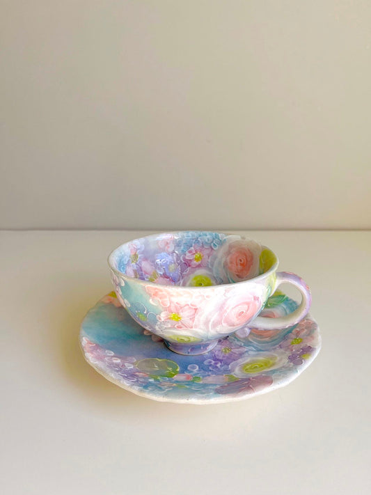 Yuzuriha Flower Coffee Cup Set