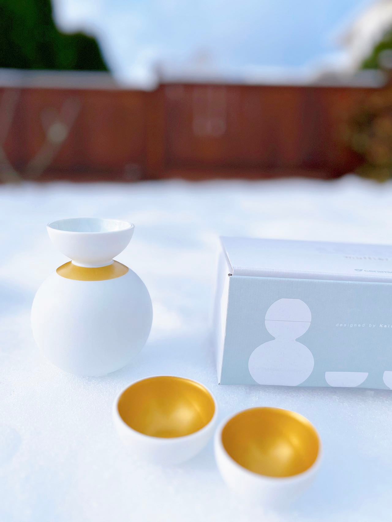 Ceramic Japan Snowman Sake Set