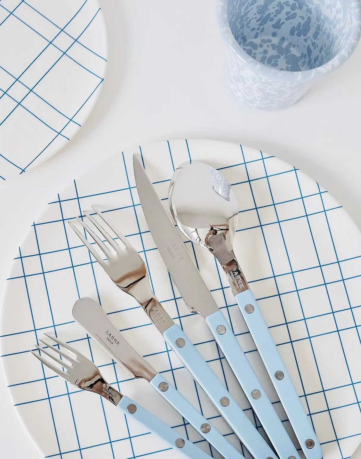 Sabre Bistrot Shiny Flatware - Pastel Blue