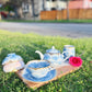 Aritayaki golden peony cups and saucers