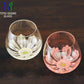 Toyo-Sasaki Flower Tumbler Glass Pair Set Gift Box