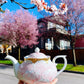 Arita Golden Pink and Silver Blue Peony Pots