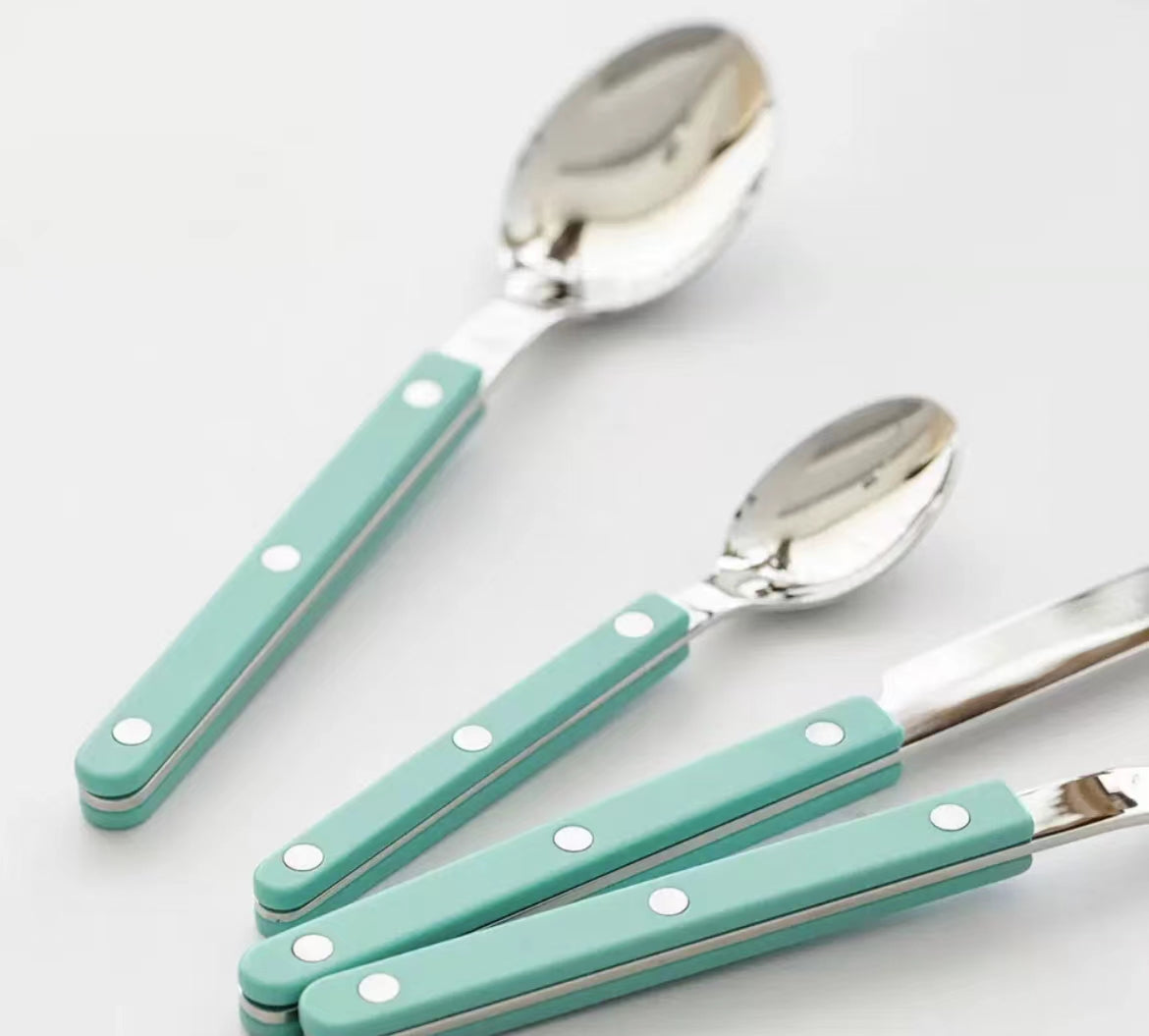 Sabre Bistrot Shiny Flatware - Tiffany Blue