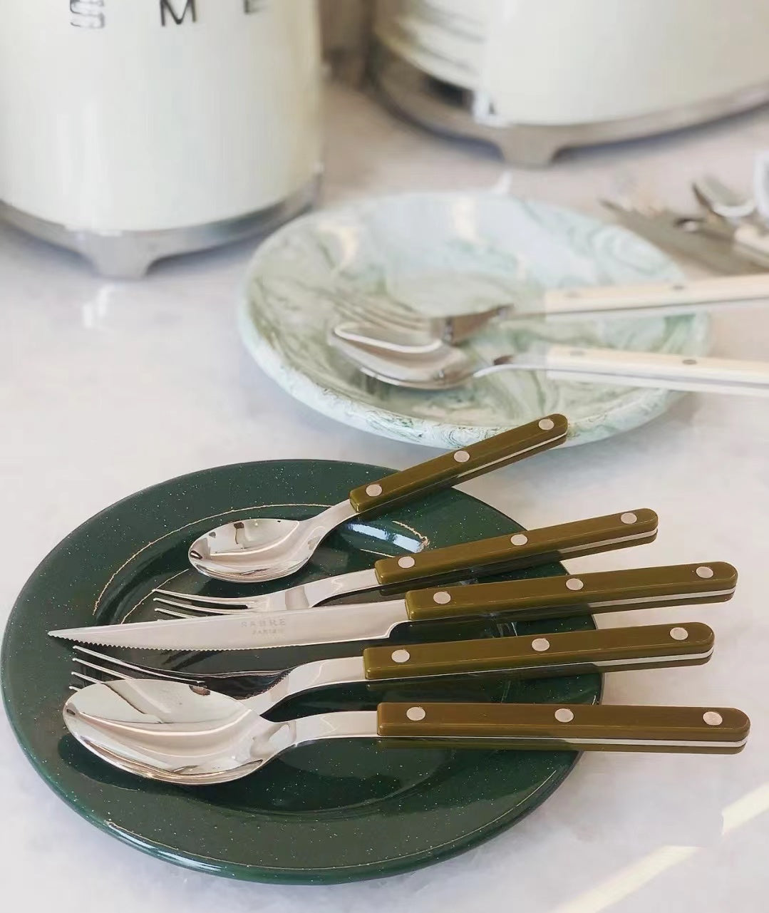 Sabre Bistrot Shiny Flatware Green Fern