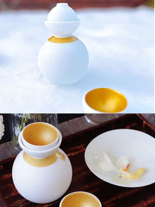 Ceramic Japan Snowman Sake Set