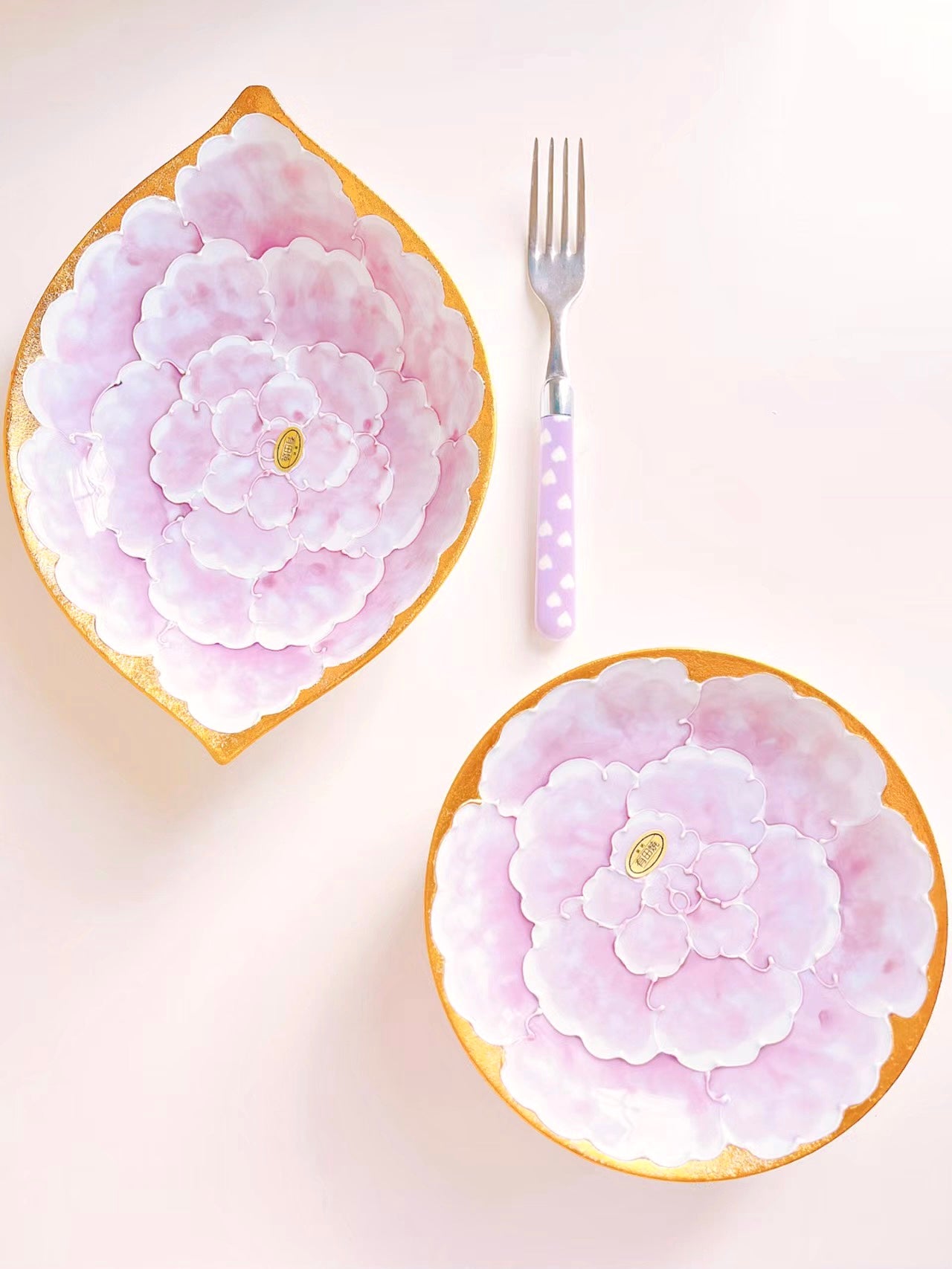 Arita Peony Golden Lemon Plate Gift Box