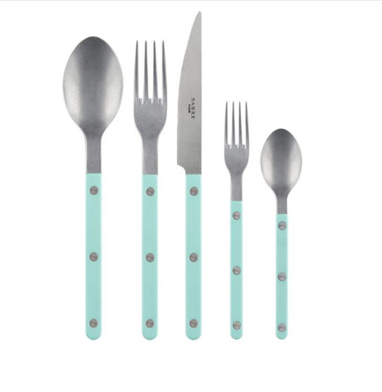 Sabre Bistrot Shiny Flatware - Tiffany Blue