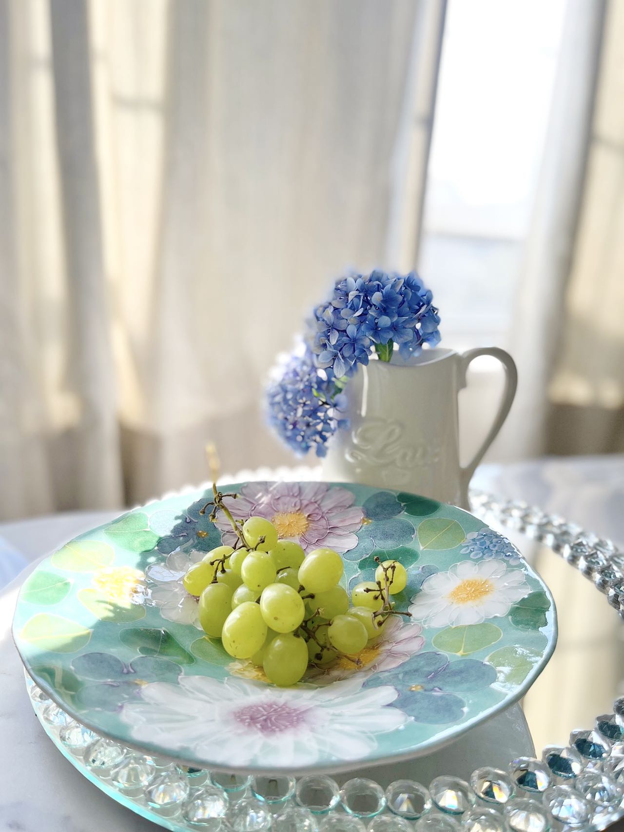 Yuzuriha Flower Scenery Pasta Plate