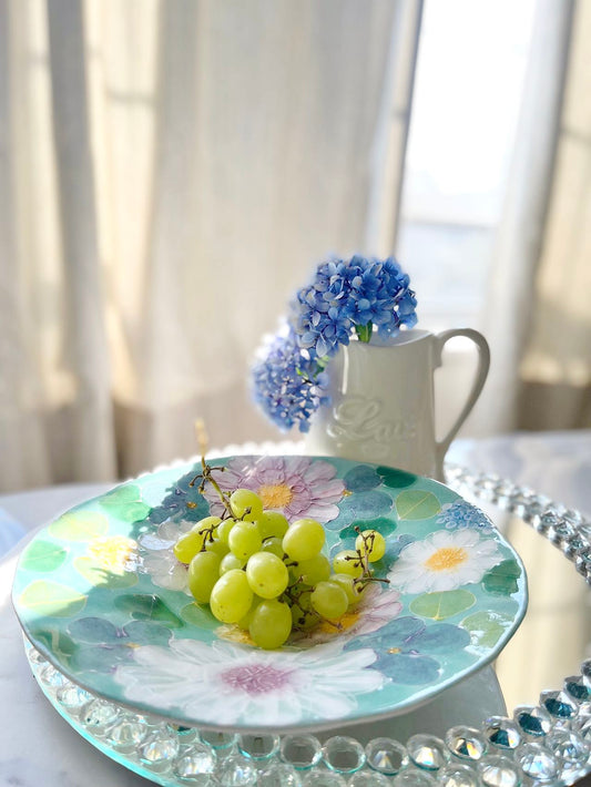 Yuzuriha Flower Scenery Pasta Plate