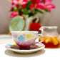 Yuzuriha Flower Coffee Mug with Purple flower