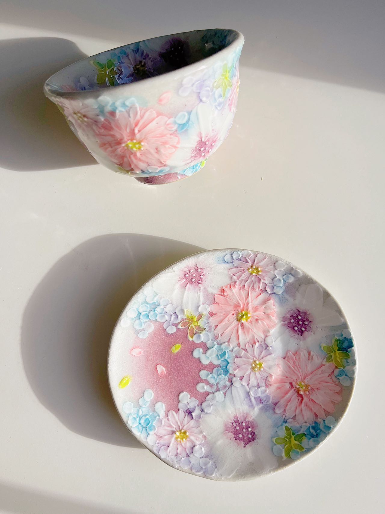 Yuzuriha Flower Coffee Cup Set