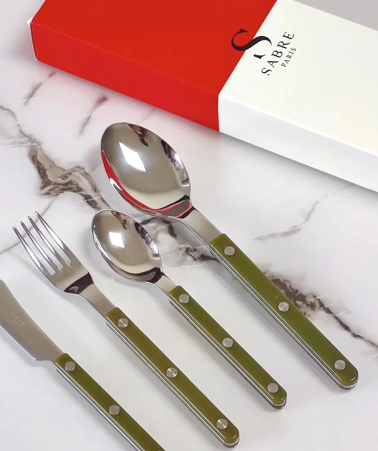 Sabre Bistrot Shiny Flatware Green Fern