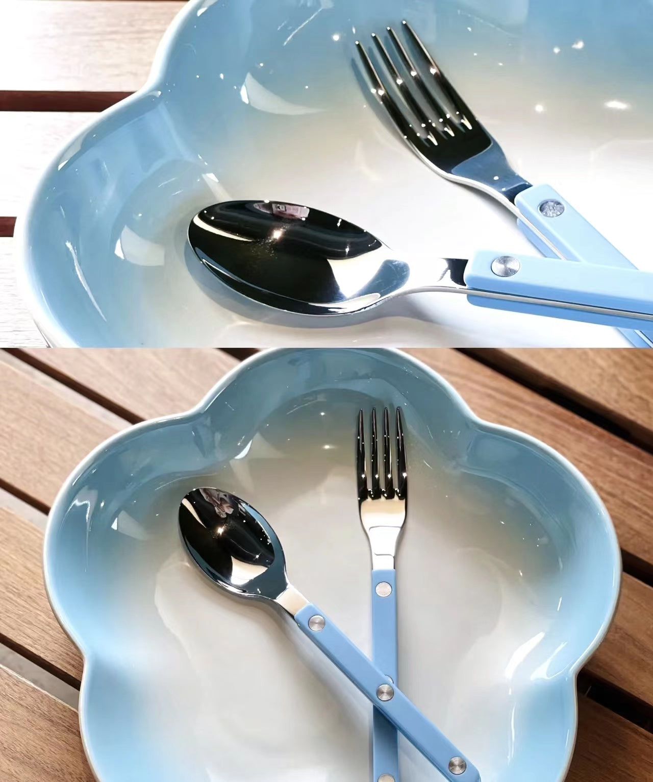 Sabre Bistrot Shiny Flatware - Pastel Blue