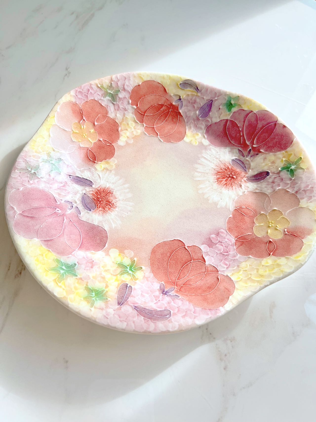 Yuzuriha Flower Scenery Pasta Plate