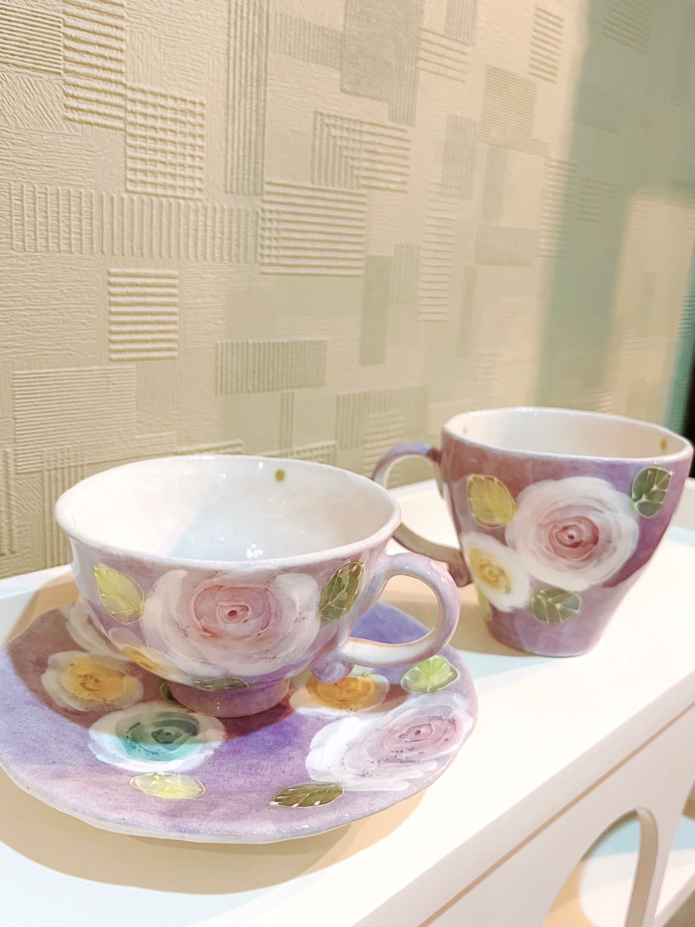 Yuzuriha Flower Coffee Cup set