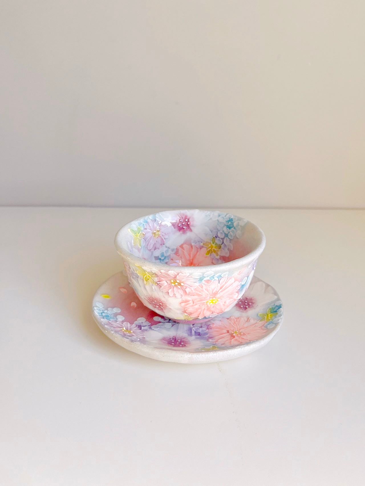 Yuzuriha Flower Coffee Cup Set