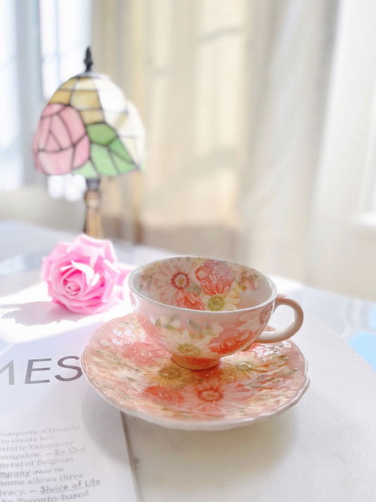 Yuzuriha Flower Coffee Cup Set