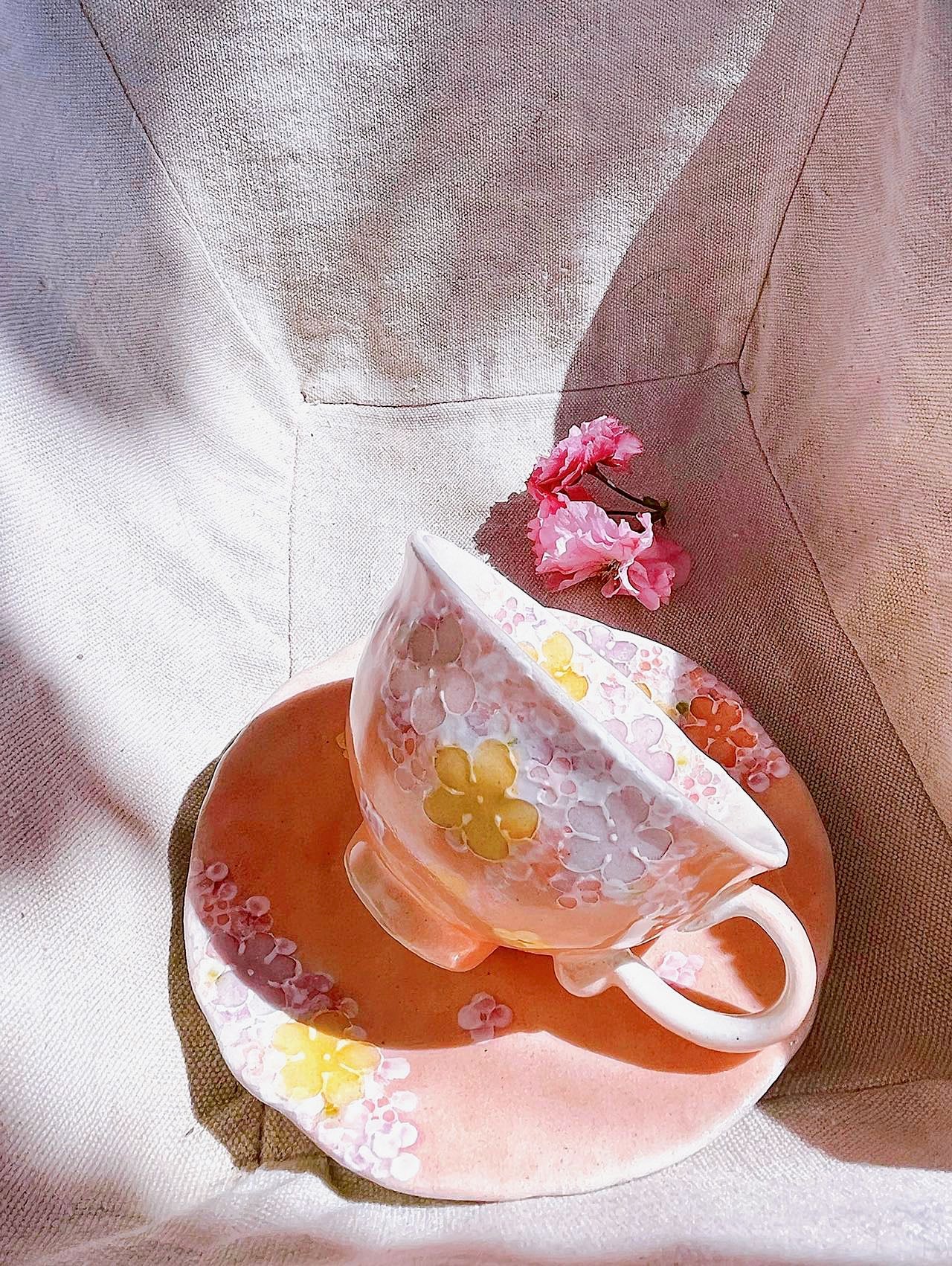 Yuzuriha Flower Coffee Mug Peachy Flower