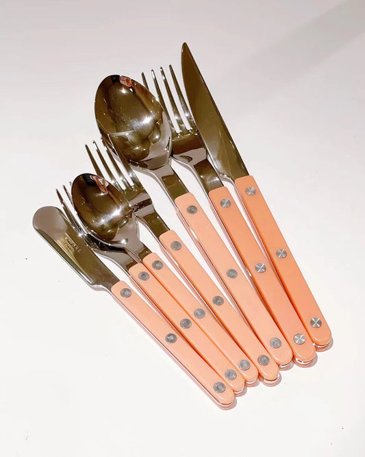 Sabre Bistrot Shiny Flatware - Nude Pink