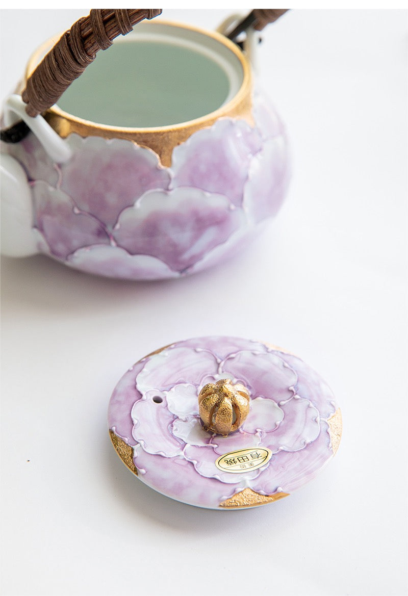 Arita Peony Purple Pot - Gift Box