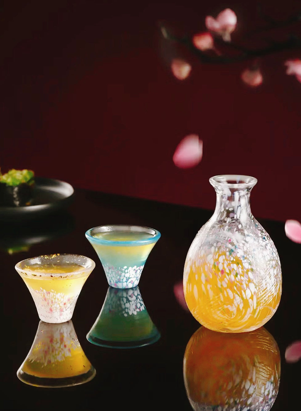 Toyo Sasaki Glass Sake Cups Set- Mt.Fuji Sakura