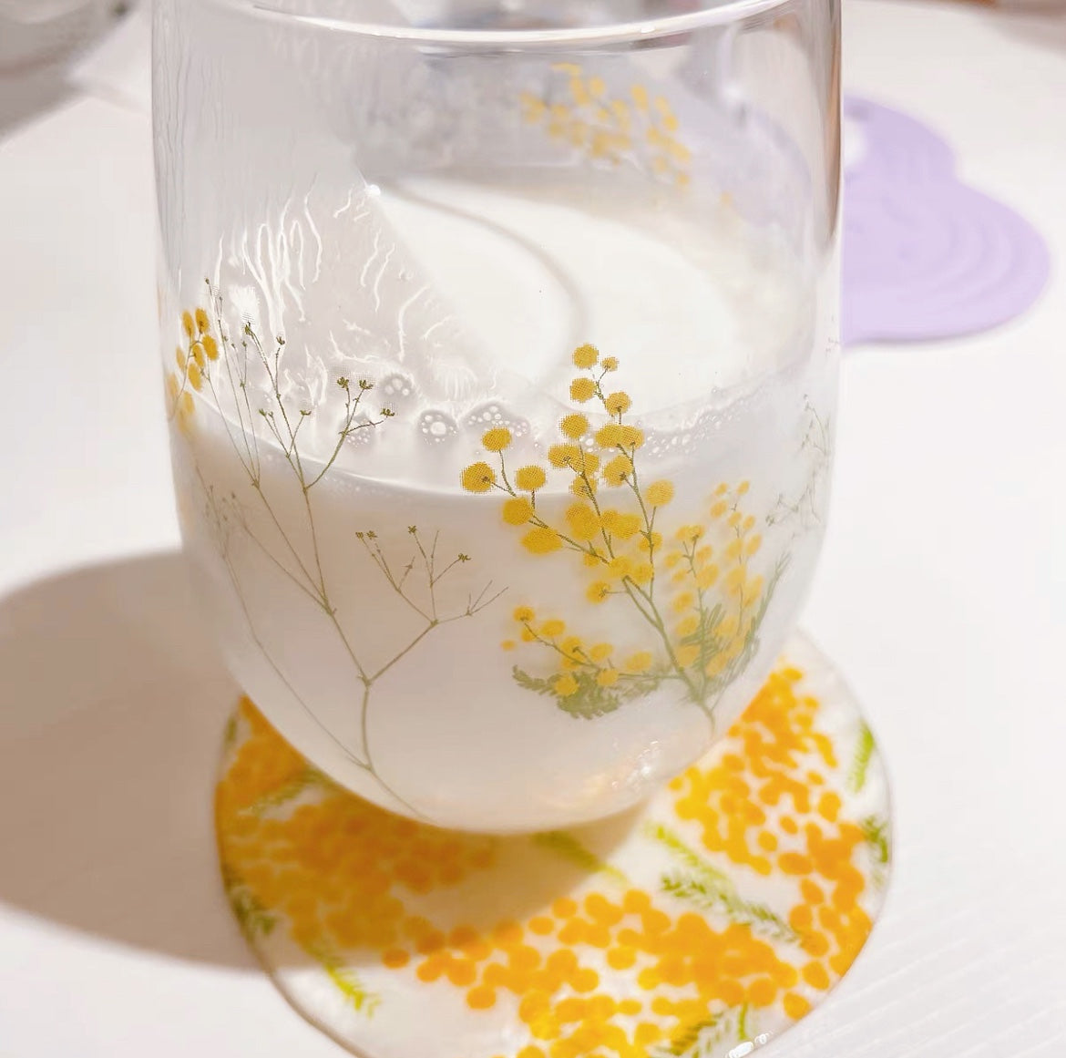 Toyo-Sasaki Mimosa Flower Tumbler Glass Gift Set