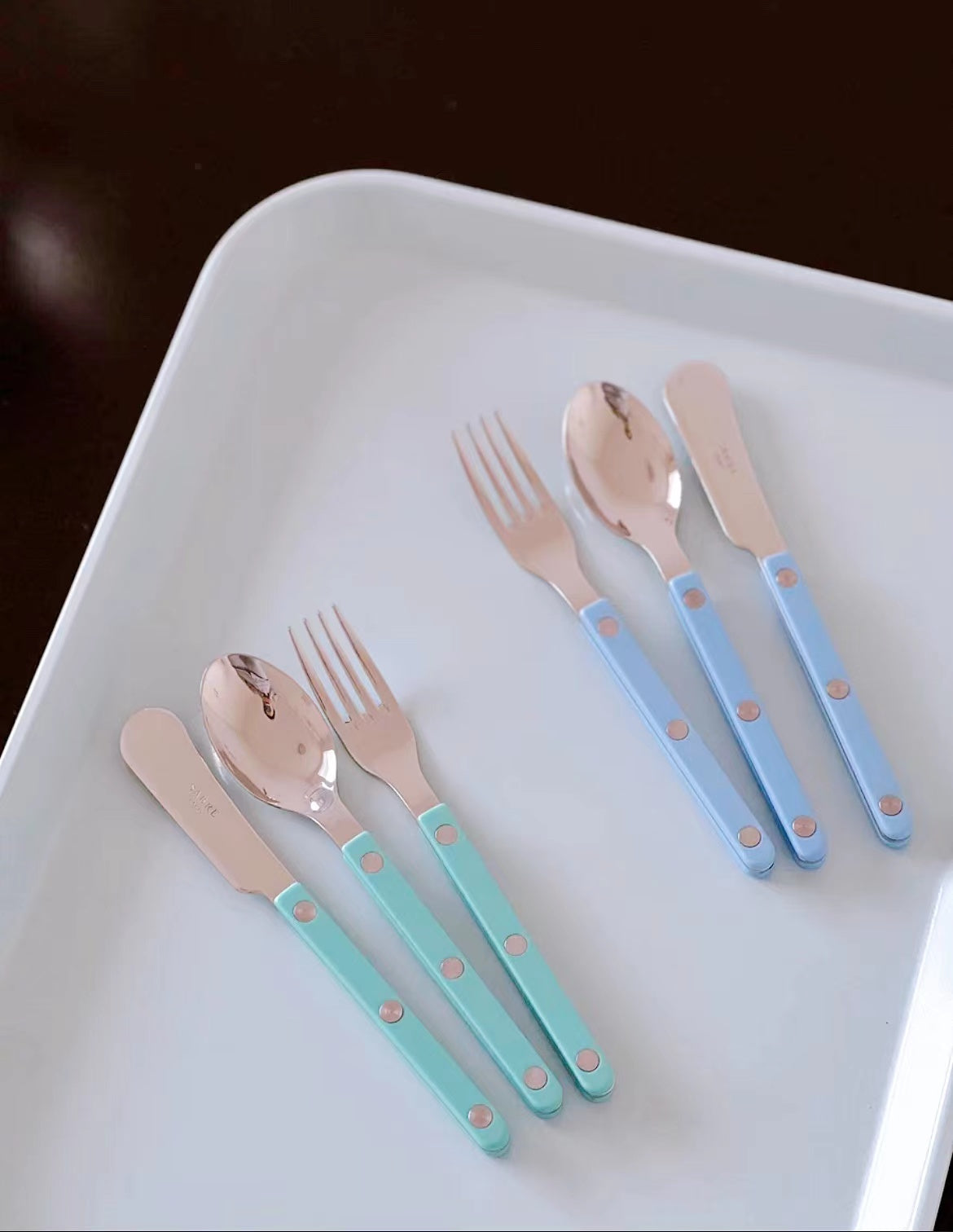 Sabre Bistrot Shiny Flatware - Tiffany Blue