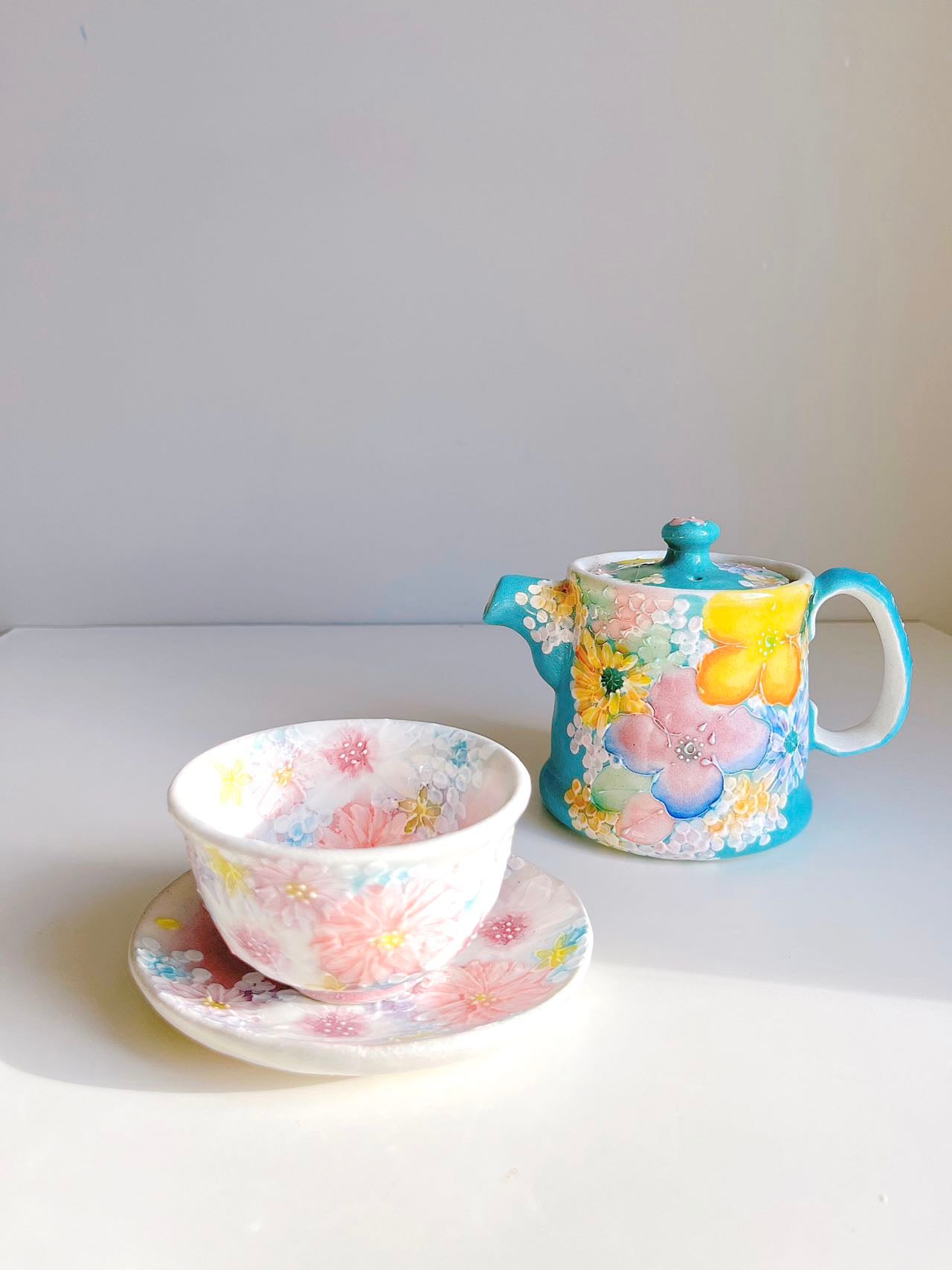 Yuzuriha Flower Coffee Cup Set