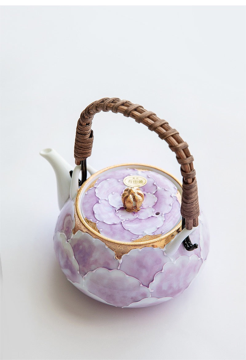 Arita Peony Purple Pot - Gift Box