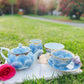 Arita Golden Pink and Silver Blue Peony Pots