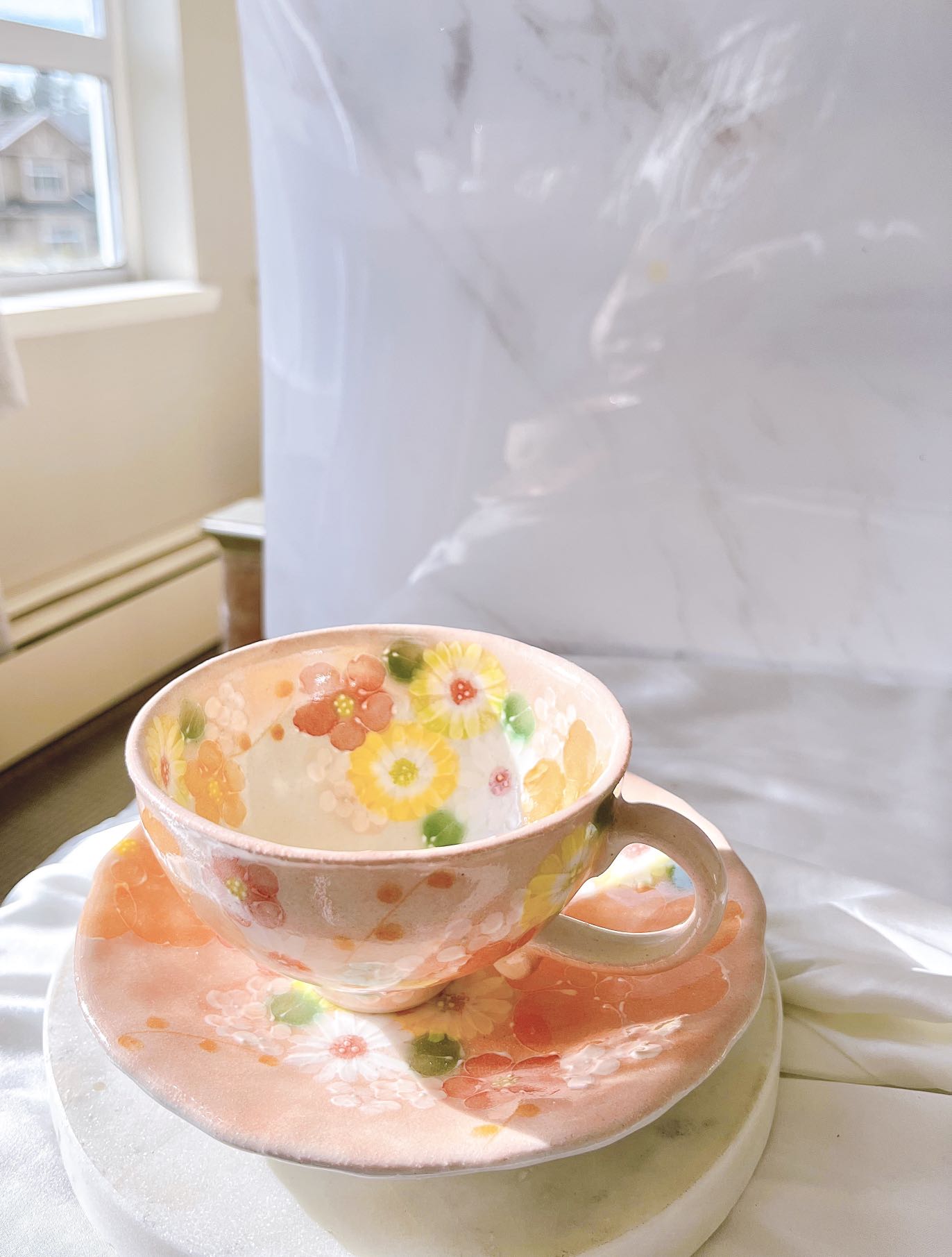 Yuzuriha Flower Coffee Cup Set