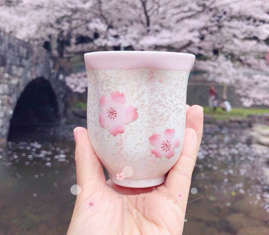 Arita ware Pearl Sakura Tea Cup in Gift Box