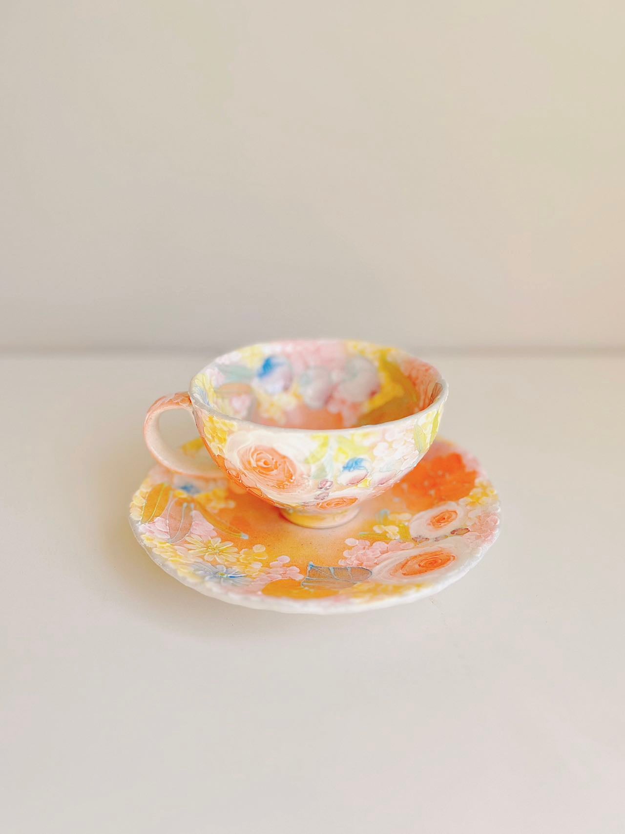 Yuzuriha Flower Coffee Cup Set